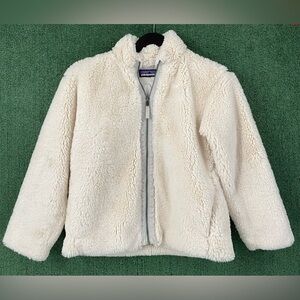 Patagonia Lunar Frost Natural Cream Super Soft Faux Fur Jacket Women’s Sz Small